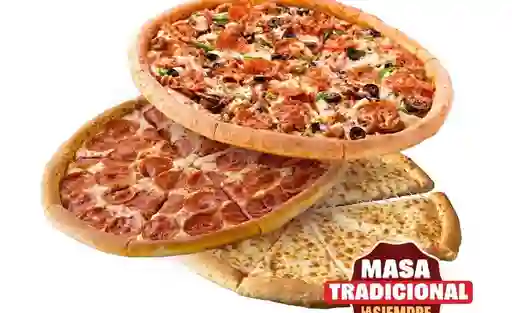 3X2 Pizzas Grandes en Masa Tradicional